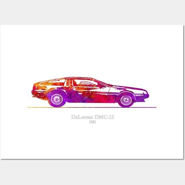 DeLorean DMC-12 1981 - Colorful Wall Art by SPJE Illustration Photography